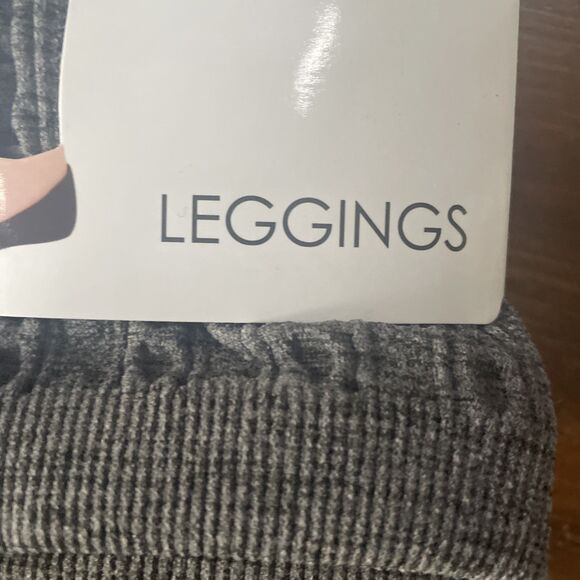Leggings Womens Small Medium Gray Cozy Fleece Lining NWT - Picture 4 of 7
